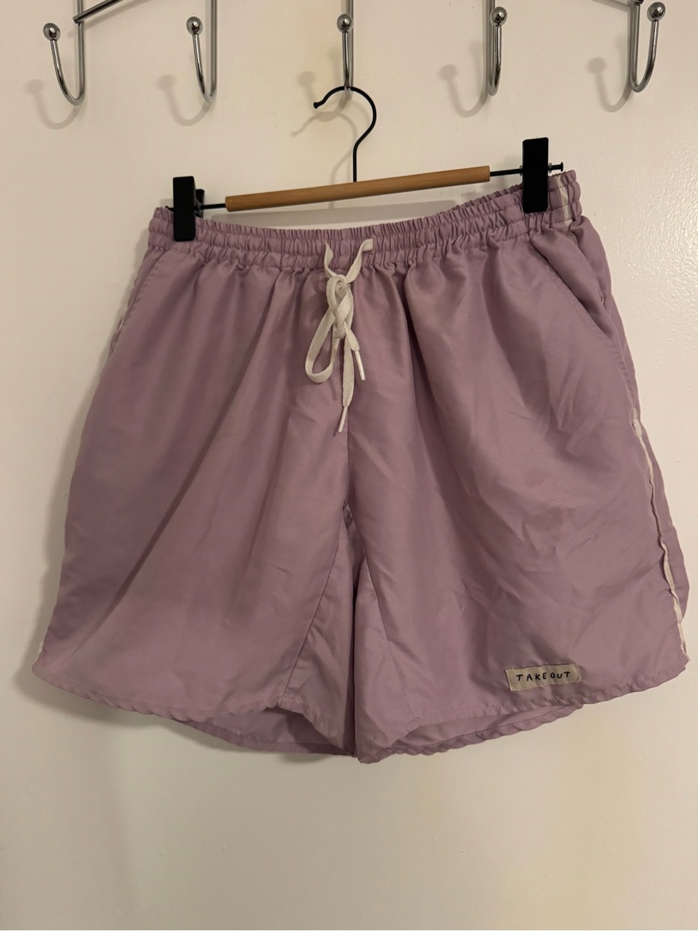 TAKEOUT SHORTS Custom Pastel Purple Athletic Shorts